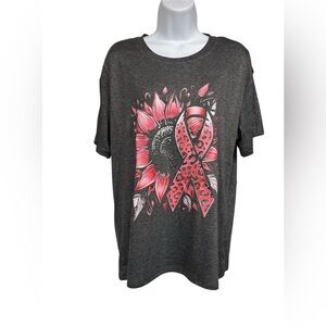Breast Cancer Awareness floral tee